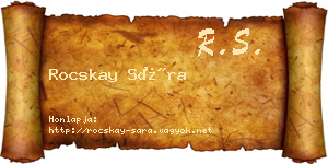 Rocskay Sára névjegykártya