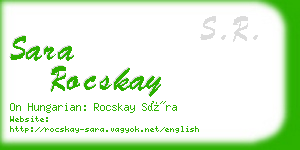 sara rocskay business card